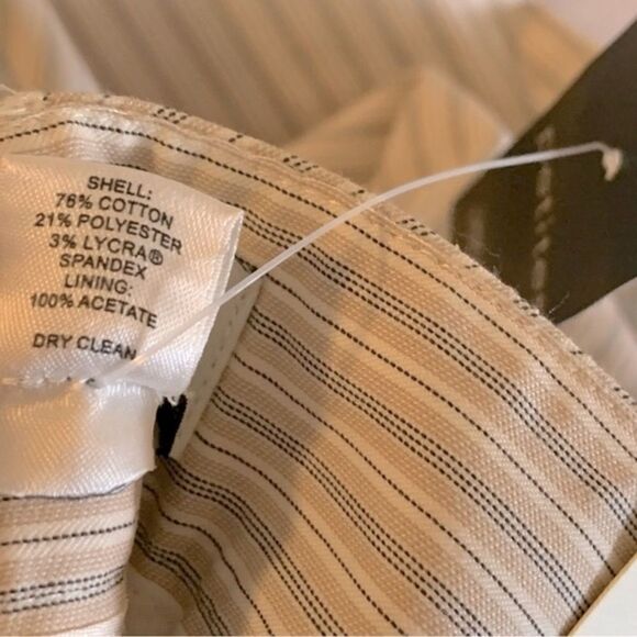 Ann Taylor Loft Career Cropped Pants Petite Taupe? or Beige? & White Sz 14P NWT - Picture 7 of 7